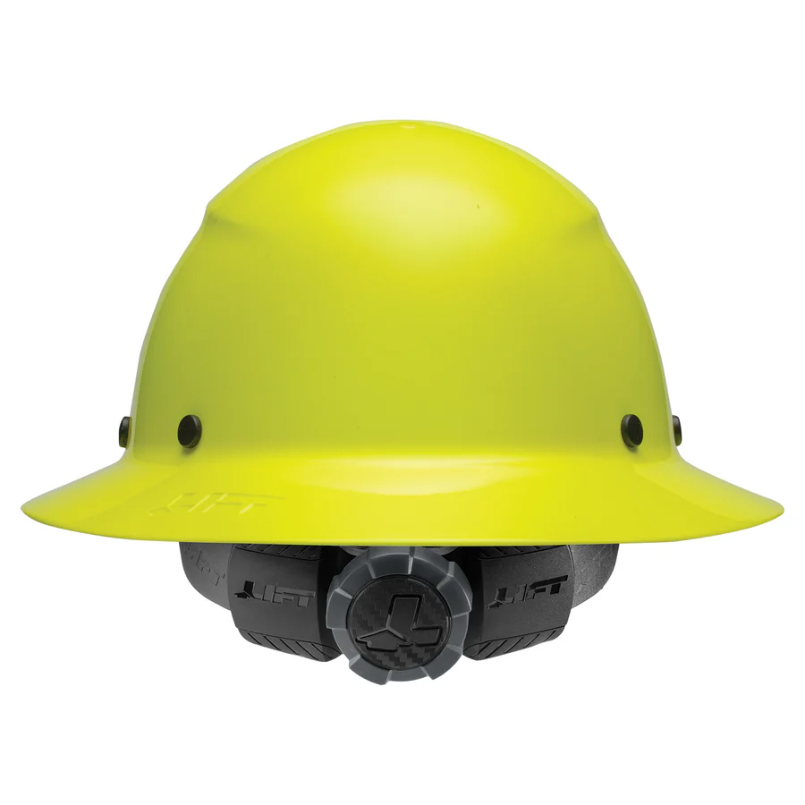 DAX Fiber Resin Full Brim Safety Hard Hat (HI-VIZ YELLOW)