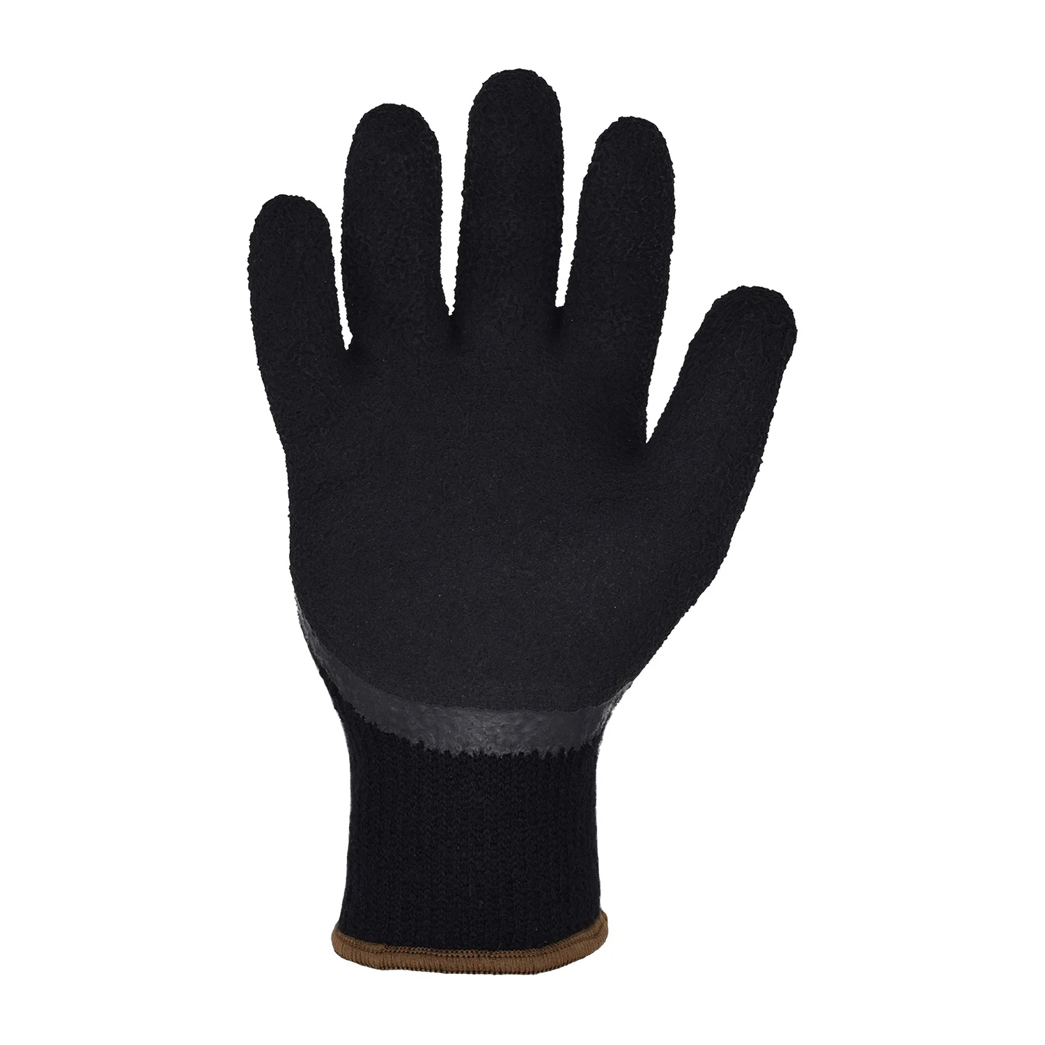 Azusa Safety Black Acrylic Winter Gloves with 3/4 Foam Latex Coating  L