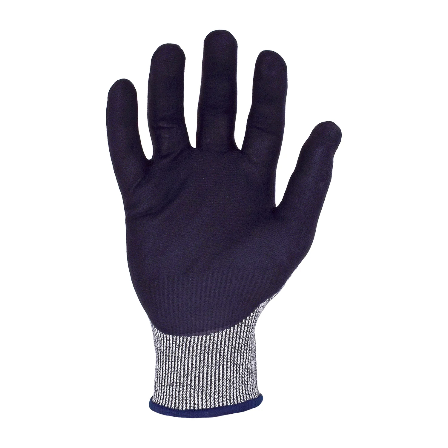 Azusa Safety BLUWOLF 18 Gauge HPPE Blended ANSI A4 Cut Resistant Gloves with Nitrile/Polyurethane Palm Coating and Finger/Knuckle Guards,  2XL