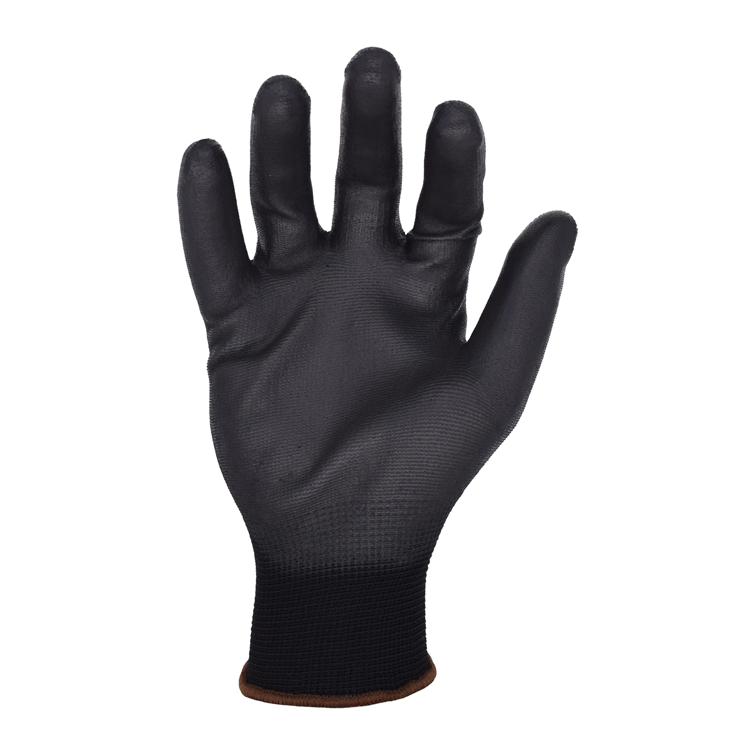 Azusa Safety Commander 13 Gauge Black Nylon Work Gloves with Polyurethane Palm Coating, M