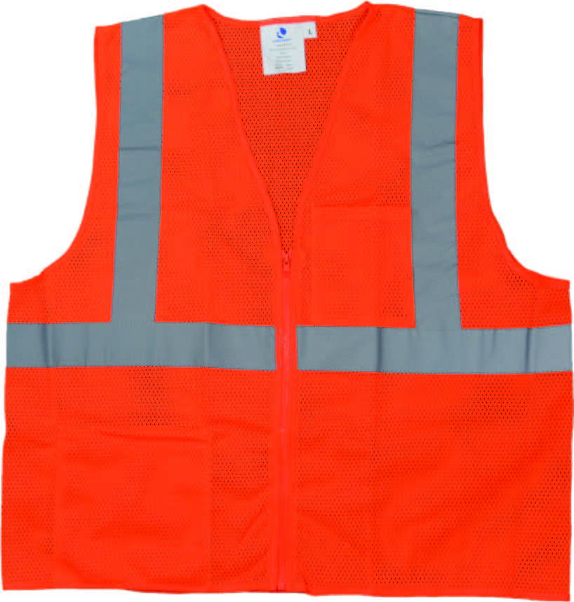 Azusa Safety Hi-Vis Orange ANSI Type R, Class 2 Mesh Vest M