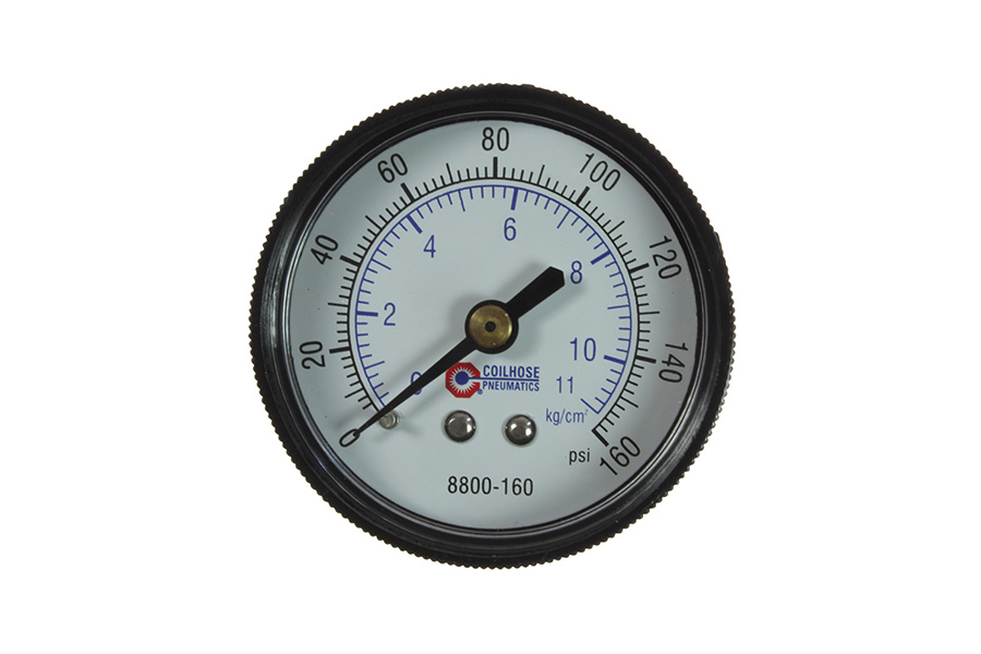 CO 8800-160 2" Dial Gauge, 1/4" Back Mount, 0-160 PSI