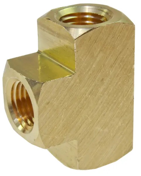 CO T004 TEE, 1/4" FPT BRASS PIPE FITTING