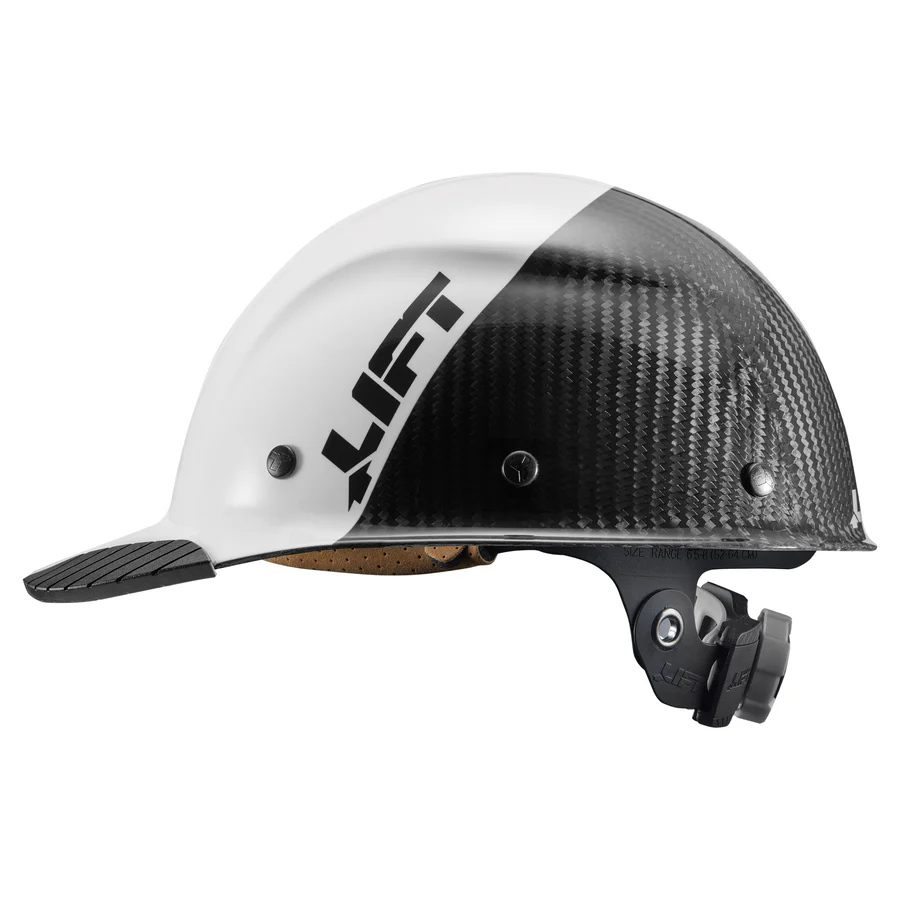DAX Fifty 50 Carbon Fiber Cap Brim Safety Hard Hat (WHITE/BLACK)