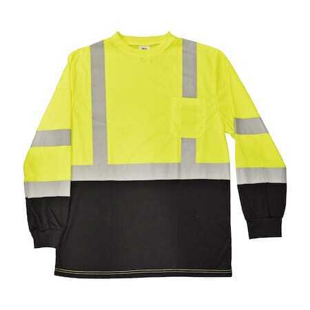 Azusa Safety Hi-Vis ANSI Type R, Class 2 Black Bottom Long Sleeve T-Shirt  5XL