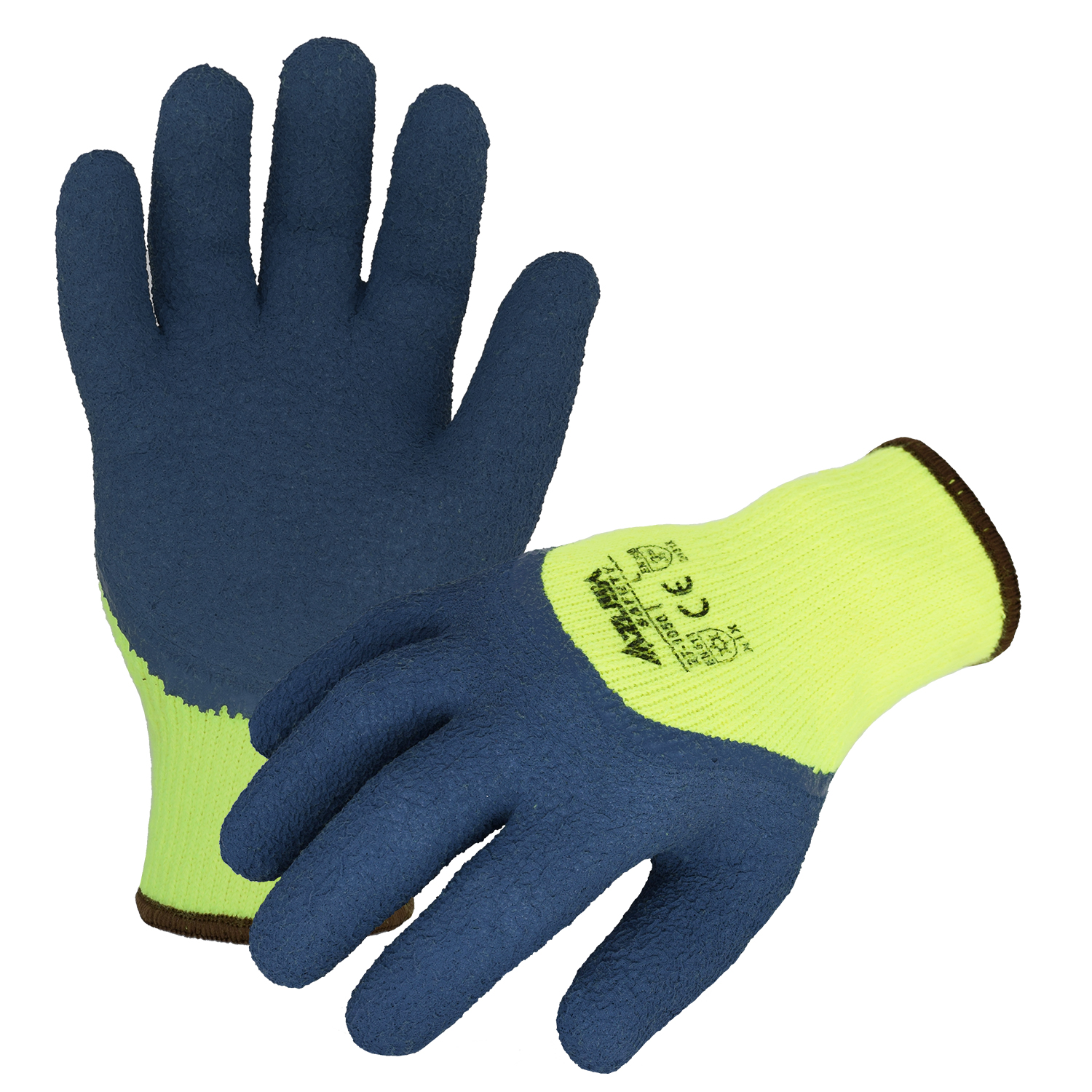 Azusa Safety Hi-Vis Acrylic Winter Gloves with 3/4 Foam Latex Coating  XL