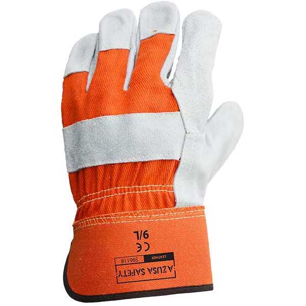 Azusa Safety Split Grain Cowhide Double Leather Gloves  XL