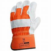Azusa Safety Split Grain Cowhide Double Leather Gloves  L
