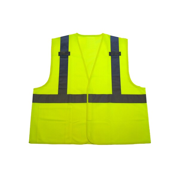 Azusa Safety Hi-Vis Lime ANSI Type R, Class 2 Mesh Vest 2XL