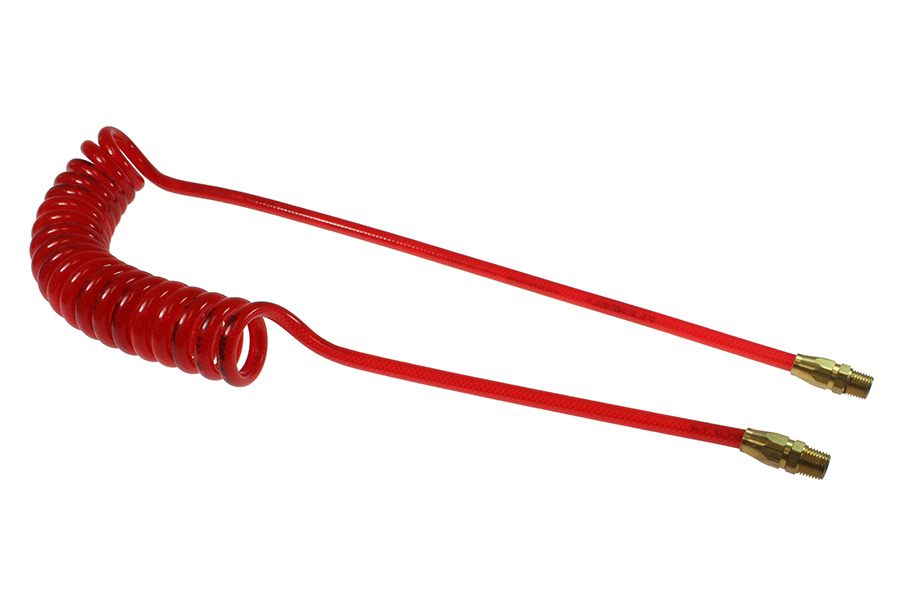 CO PRE38-15-TR Flexeel Coil, 3/8" ID x 15', 3/8" MPT Rigid, Transparent Red