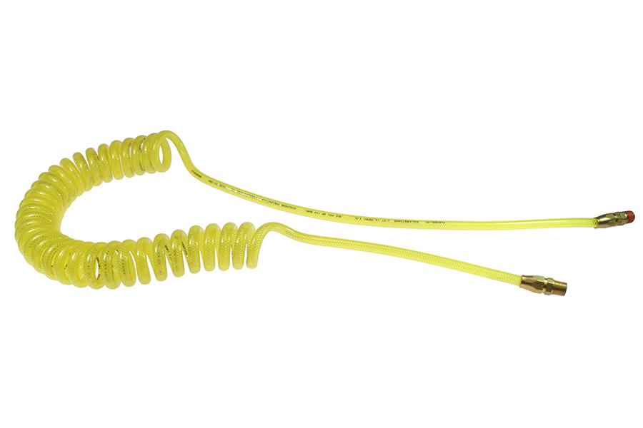 CO PRE38-15A-TY Flexeel Coil, 3/8" ID x 15', 3/8" MPT Rigid & Swivel, Transparent Yellow