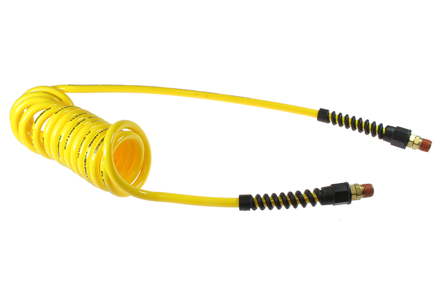 CO PU38-25B-Y Flexcoil, 3/8" ID x 25', 3/8" MPT Swivel, Yellow