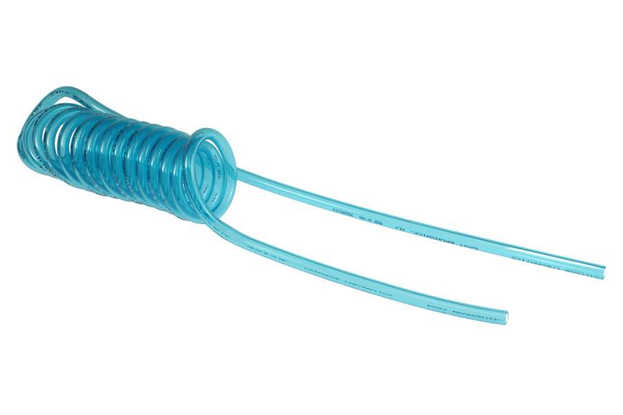 CO PU38-30W1-T Flexcoil, 3/8" ID x 30', No Fittings, Transparent Blue