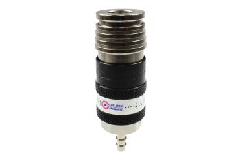 CO 588USE 2-in-1 Automatic Safety Exhaust Coupler 3/8" Body 1/2" Hose Barb