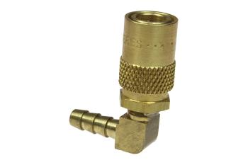 CO 6-318 3/8" Moldflow Coupler Unvalved 1/2" ID Hose 90°