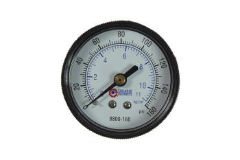 CO 8800-160 2" Dial Gauge, 1/4" Back Mount, 0-160 PSI