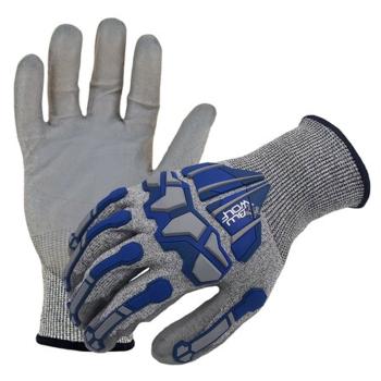 Azusa Safety BLUWOLF 18 Gauge HPPE Blended ANSI A4 Cut Resistant Gloves with Finger Guards, M