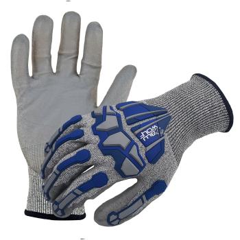 Azusa Safety BLUWOLF 18 Gauge HPPE Blended ANSI A4 Cut Resistant Gloves with Finger Guards, L
