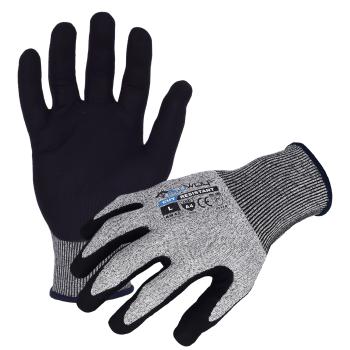Azusa Safety BLUWOLF 18 Gauge HPPE Blended ANSI A4 Cut Resistant Gloves with Nitrile/Polyurethane Palm Coating, S