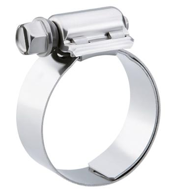Breeze 300 SS Liner Hose Clamps with 410 SS Hex Screw, 6-1/8" - 7" Range, SAE 104