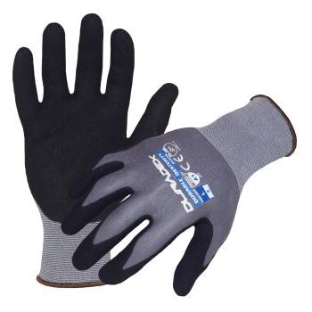 Azusa Safety Dura-Dex 15 Gauge Gray Nylon/Spandex Blended Work Gloves with Sandy Foam Palm Coating Coating  M