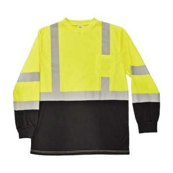 Azusa Safety Hi-Vis ANSI Type R, Class 2 Black Bottom Long Sleeve T-Shirt  4XL