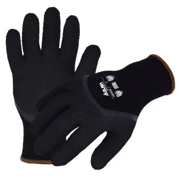 Azusa Safety Black Acrylic Winter Gloves with 3/4 Foam Latex Coating  M