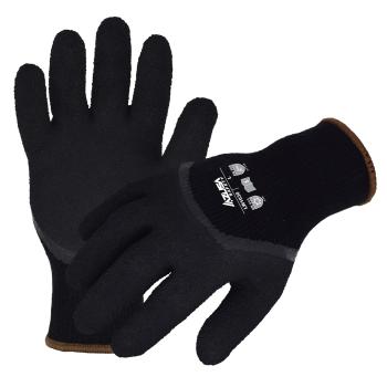 Azusa Safety Black Acrylic Winter Gloves with 3/4 Foam Latex Coating  L