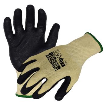 Azusa Safety Commander ANSI A2 Cut Resistant Gloves with 3/4 Foam Nitrile Coating  2XL