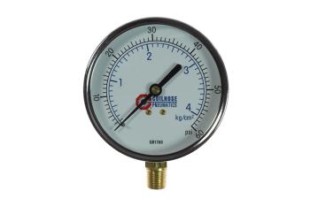 CO GB1760 3 1/2" Chrome Dial Gauge 1/4" Bottom Mount 0-60 PSI