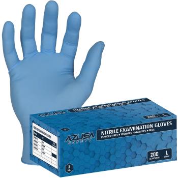 Azusa Safety Disposable Powder Free Nitrile Exam Gloves (200/BX) XL