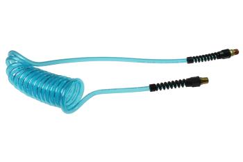 CO PU38-10A-T Flexcoil 3/8" ID x 10' 3/8" MPT Rigid x Swivel Transparent Blue