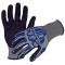 Azusa Safety BLUWOLF 18 Gauge HPPE Blended ANSI A4 Cut Resistant Gloves with Nitrile/Polyurethane Palm Coating and Finger/Knuckle Guards,  2XL