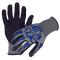 Azusa Safety BLUWOLF 18 Gauge HPPE Blended ANSI A4 Cut Resistant Gloves with Sandy Foam Nitrile Palm Coating and Finger/Knuckle Guards, M